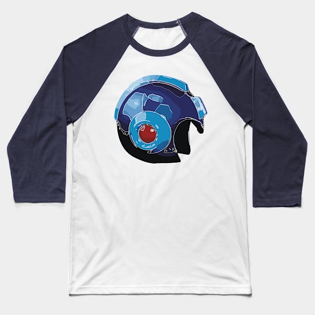 Megaman Helmet Original Artwork Baseball T-Shirt by Unicorn Formula